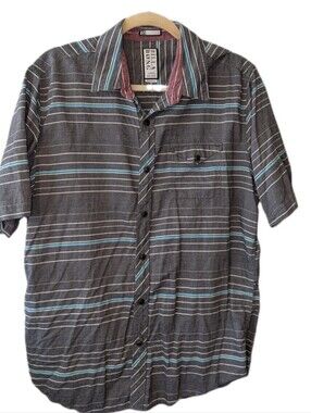 Billabong Men's Stripe Button Down Shirt Size Large